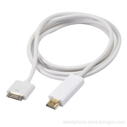 1.8m HDMI Male Cable for iPhone 4 and 4S, iPad 2, iPad, Transmits Both Video and Audio to HDTV